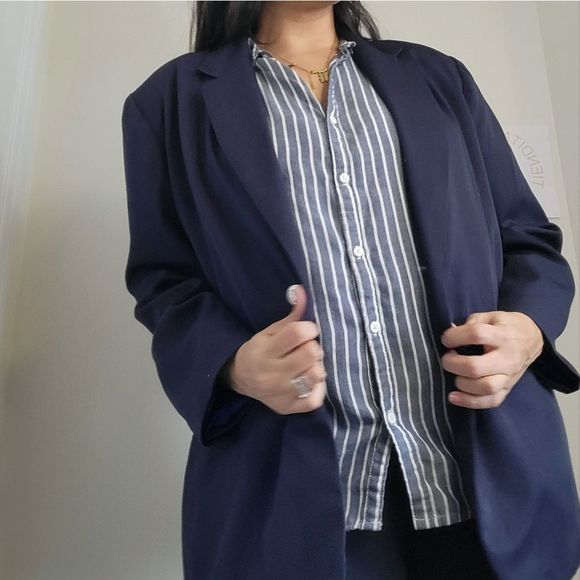 Navy vintage oversized blazer mint conditions EU16 - Picture 8 of 8